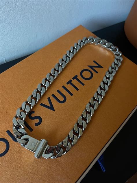 louis vuitton chain links necklace|louis vuitton monogram necklace.